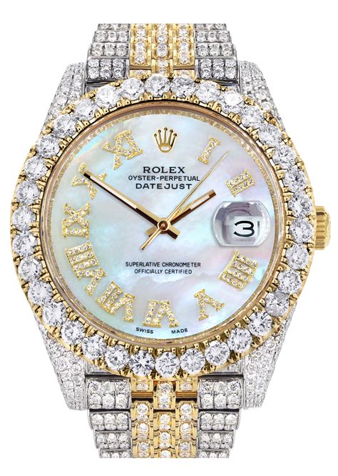 iced gold rolex|rolex datejust 41 iced out.